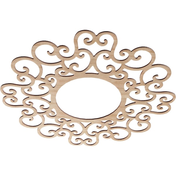 Reims Wood Fretwork Pierced Ceiling Medallion, Alder, 34OD X 13ID X 3/8T